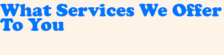 What Services We Offer To You